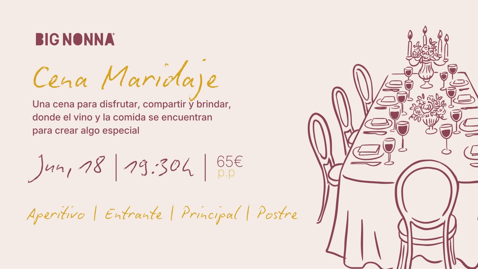 Cena Maridaje: una experiencia para los sentidos